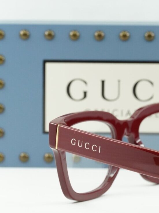 Gucci GG1138O 003 Square Eyeglasses - Burgundy 52mm main image 8